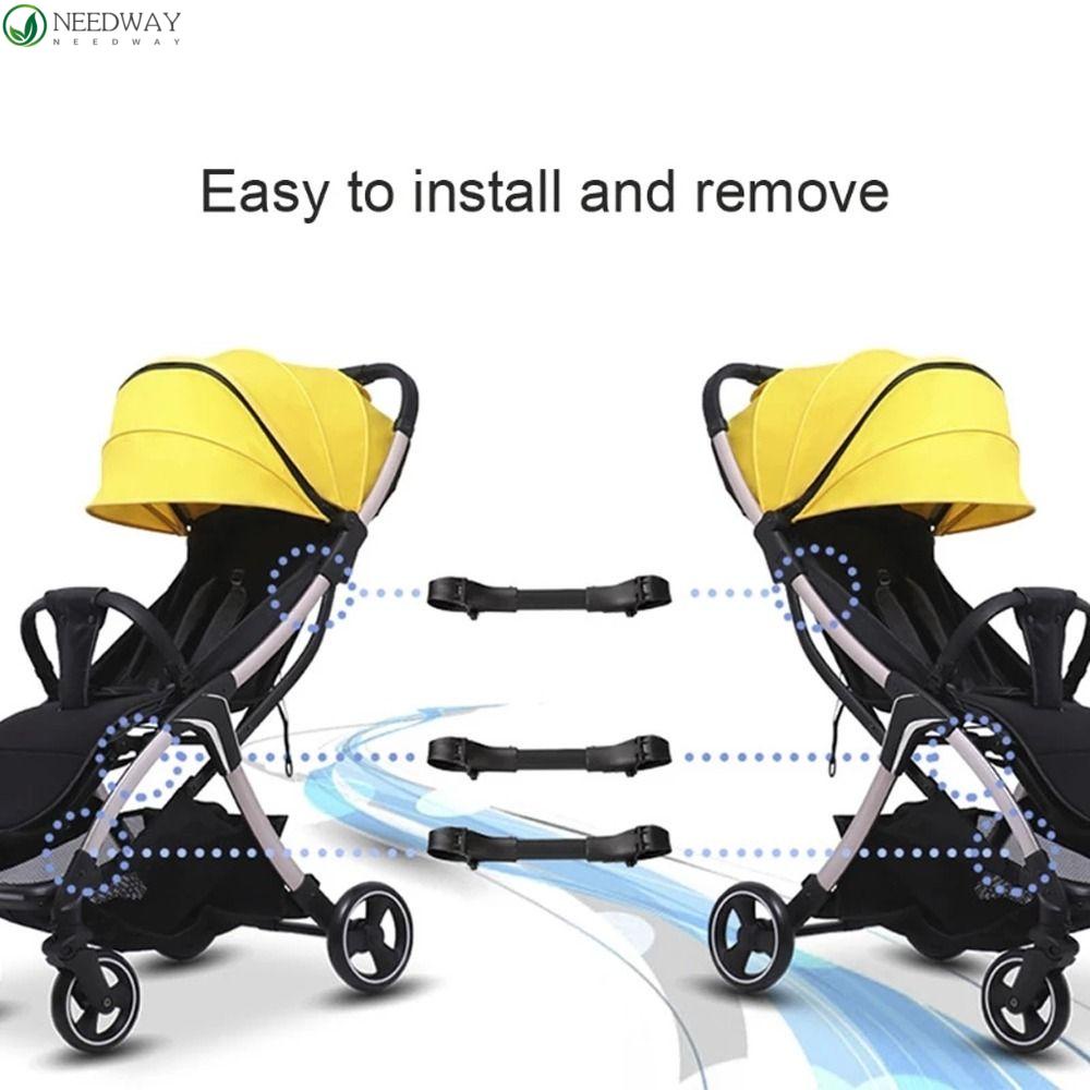 NEEDWAY Needway Konektor Kereta Dorong Bayi Portabel Adjustable Quadruplets Steel Twin Stroller Aksesoris Keranjang Bayi Tali Aman