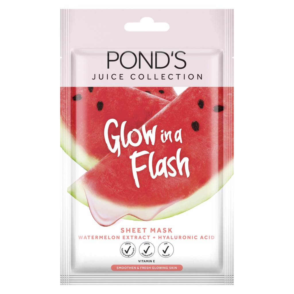 [Jakarta]-PONDS JUICE COLLECTION SHEET MASK / MASKER WAJAH WATERMELON EXTRACT 20G-[EXPIRY DATE:28-09-2023]