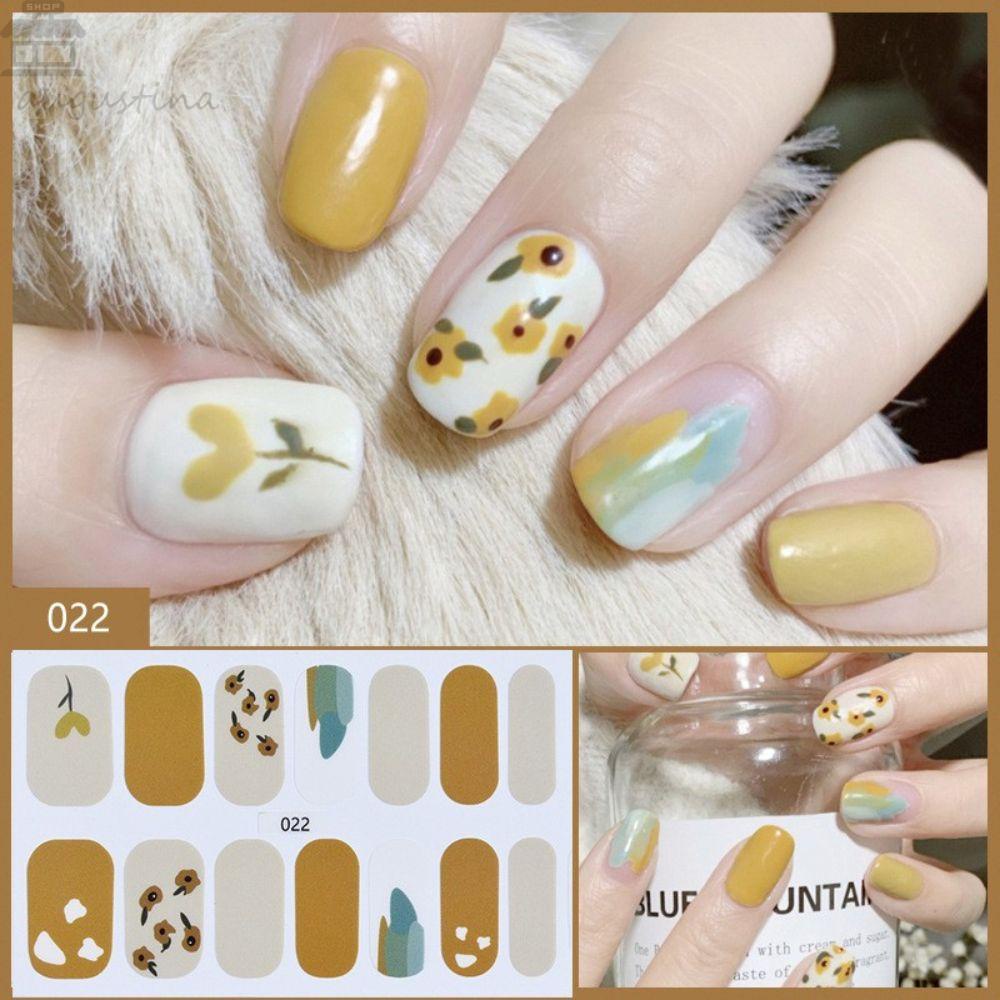 AUGUSTINA Agustina Self-Adhesive Stiker Kuku Kreatif Manis Kupu-Kupu Tahan Air Salon Kuku Nail Art Slider DIY Nail Decals