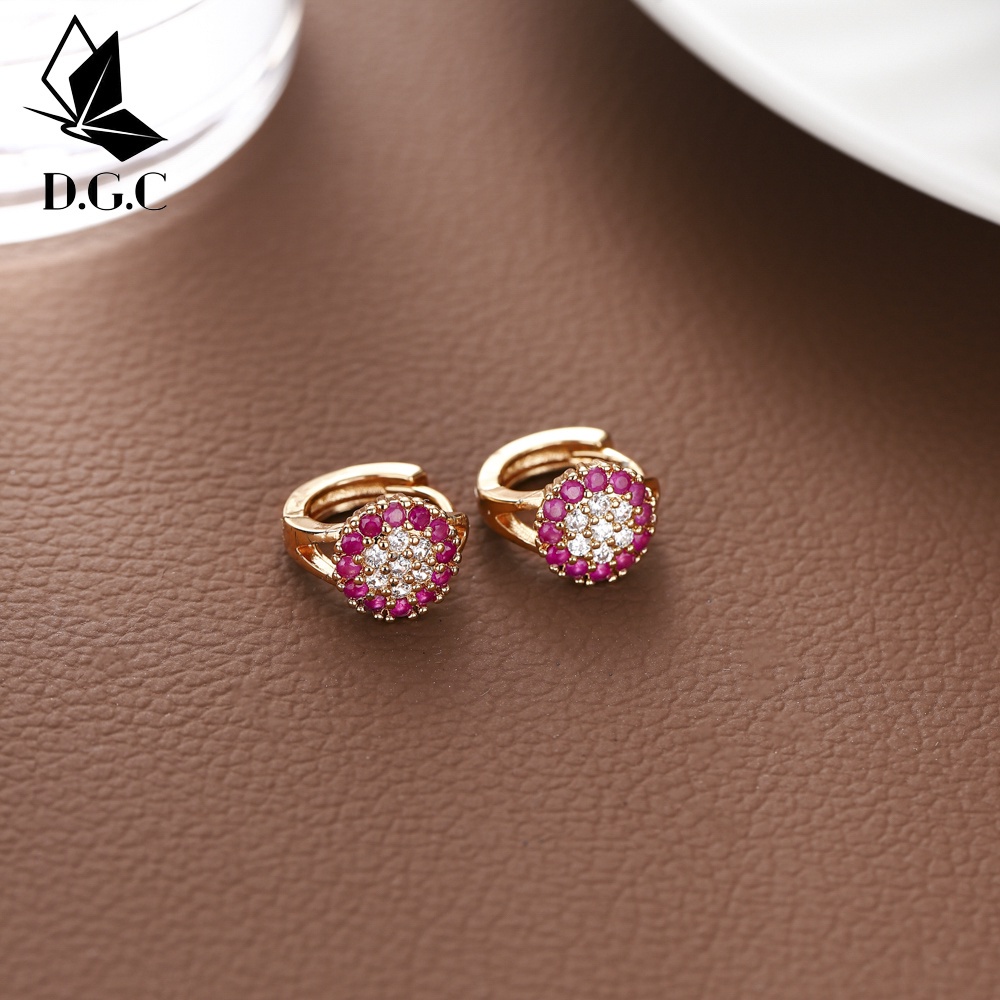 D.G.C✨Anting Titanium Wanita Anti Karat Terbaru 2023 Korea Ruby Anting Hoops Emas Anti Luntur Aksesoris Hijab Perhiasan Anting Dewasa Murah D577