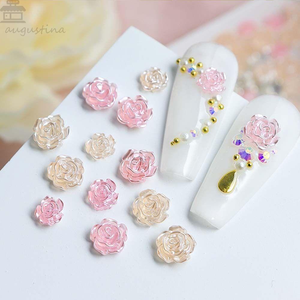 AUGUSTINA Agustina Camelia Dekorasi Kuku Fashion Bola Baja Bunga Paku Bor Manikur Aksesoris Aurora Manik Jepang Nail Art Nail Steel Beads