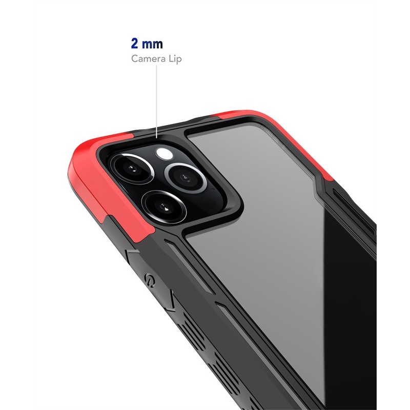 IPHONE 3in1 Shockproof Cover Transparan Casing Ponsel Untuk Iphone11 12 13 14 Pro Max7 8 14 plus XR XS MAX X Acrylic+TPU+PC Hard Case Bumper