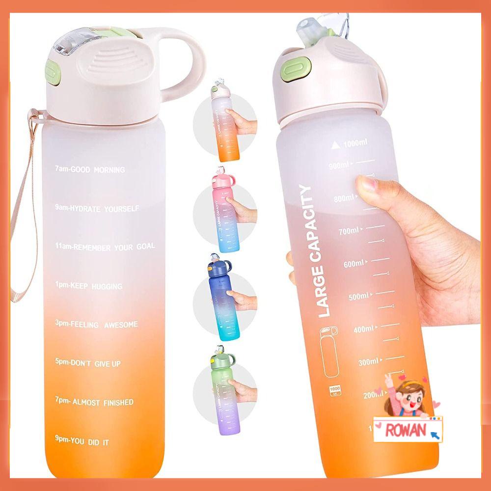 R-FLOWER Botol Air Minum Outdoor Fitness Pembuat Waktu Ekstra Besar Travel Kettle Botol Minuman