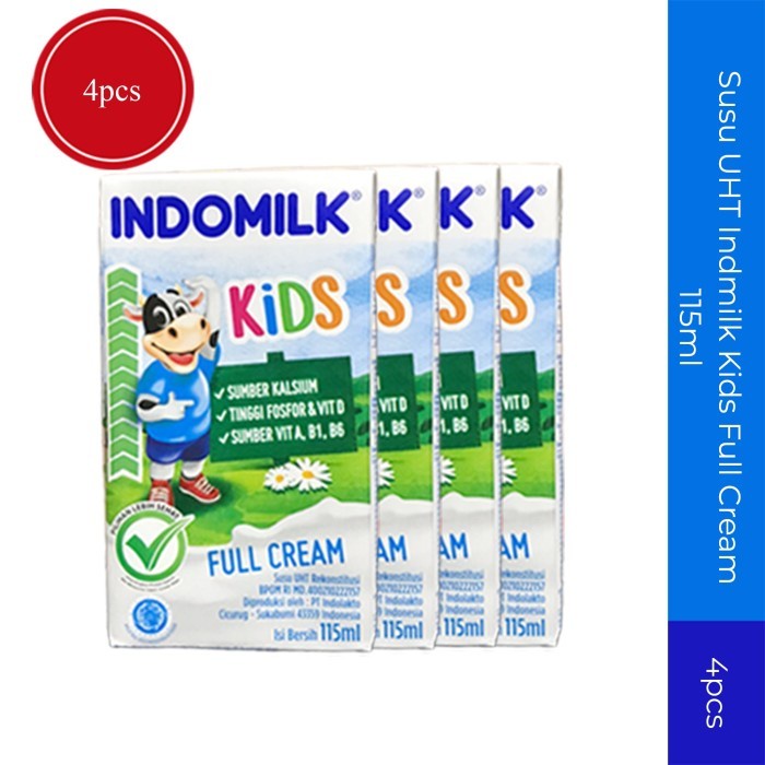 

Indomilk Susu Cair Uht Kids Full Cream 115Ml 4 pcs