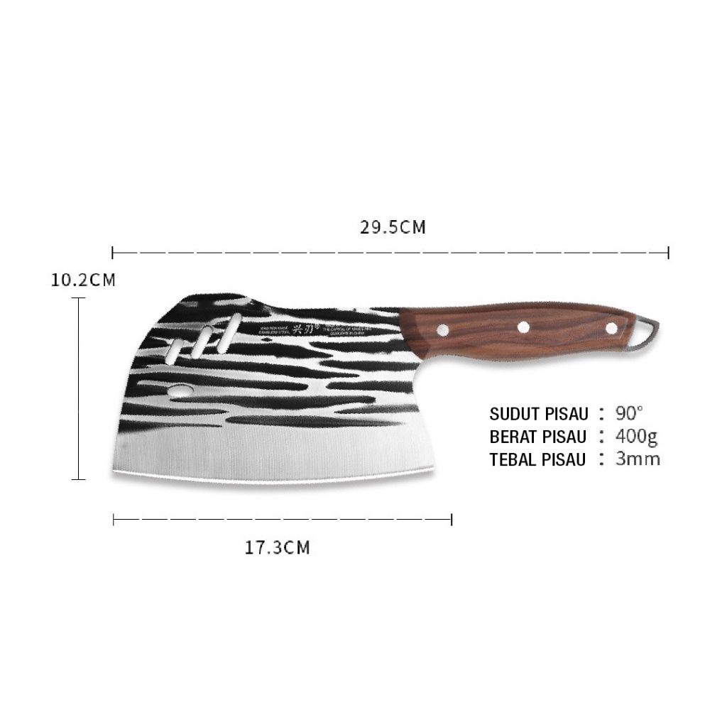 Pisau Dapur Multifungsi Pemotong Daging &amp; Tulang - Pisau Stainless Steel Tebal - Chopping Knife