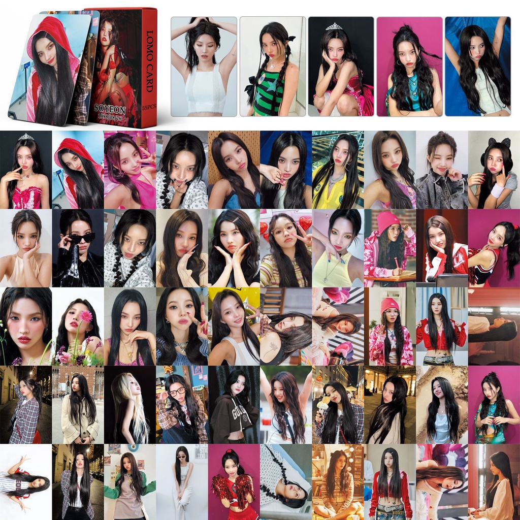 55pcs /box SOYEON (G)I-DLE Photocards Album I FEEL Lomo Cards GIDLE Kpop Postcards