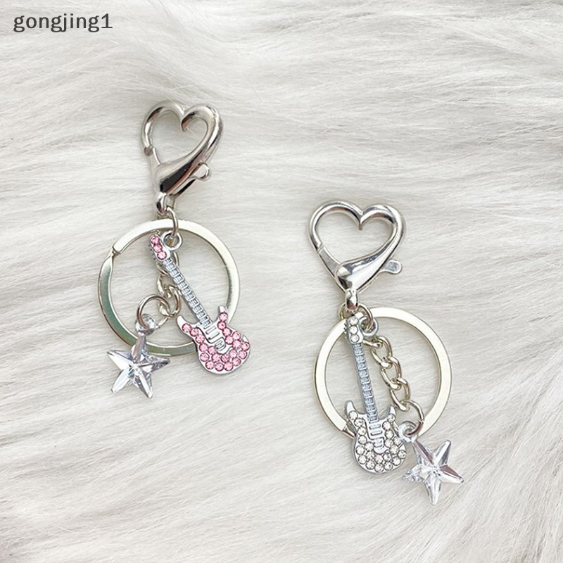 Ggg Harajuku Y2k Gitar Love Hati Bintang Gantungan Kunci Untuk Wanita Manis Keren Trend Fashion Liontin Vintage Aesthetic Aksesoris Hadiah New ID