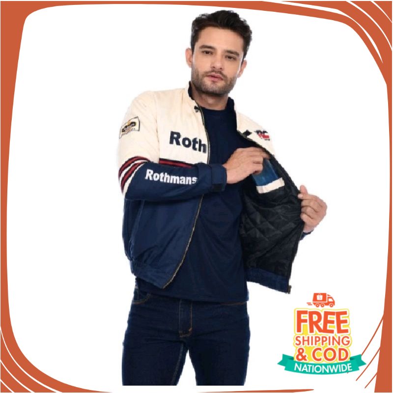 JAKET OOTD KONSER OOTD CAFE/ Jaket Motor Pria Honda Rothmans Team Jacket Vintage Terbaru Full Bordir
