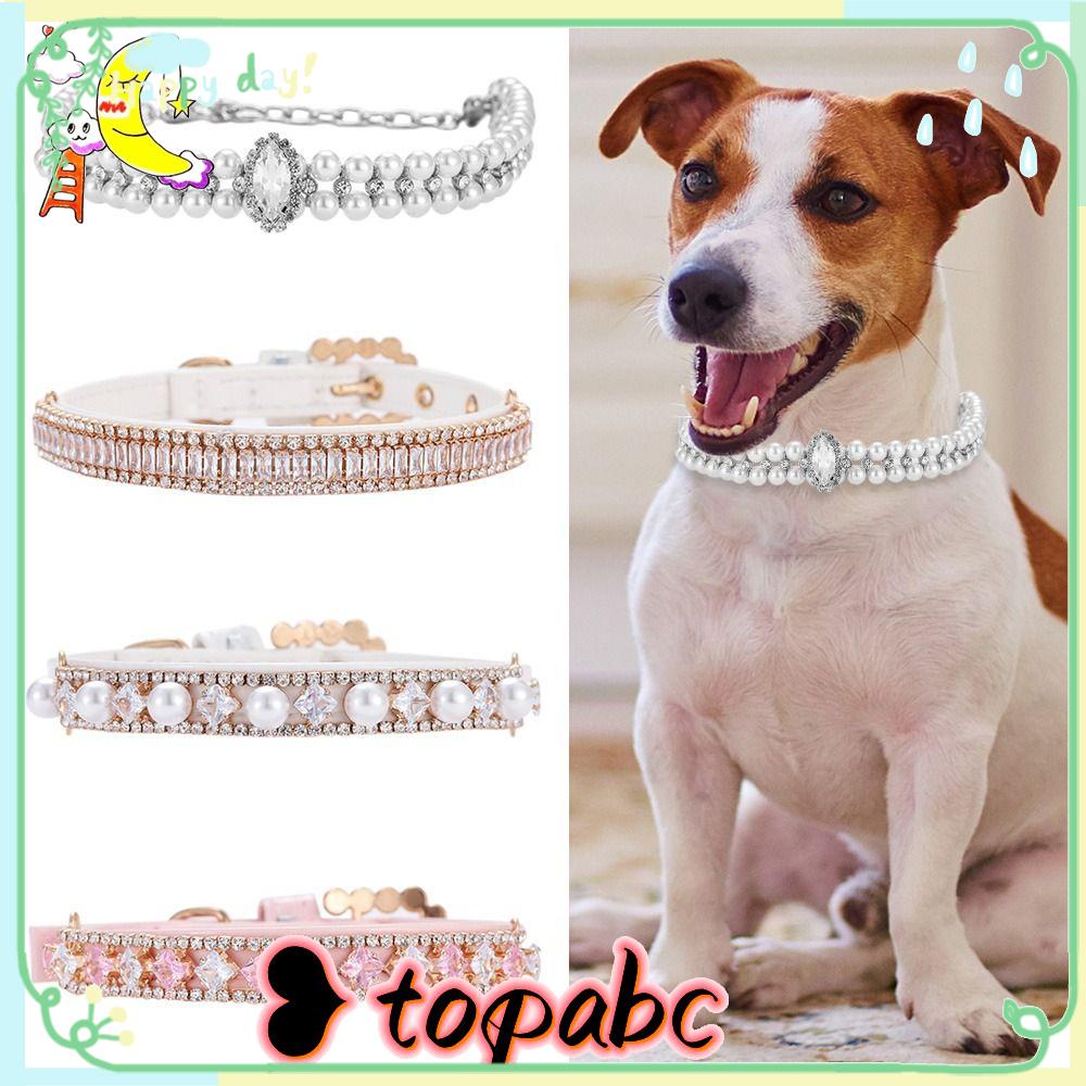 TOP Anjing Berlian Imitasi Kerah Aksesoris Kucing Cat Jewelry Adjustable Kristal Berlian Liontin