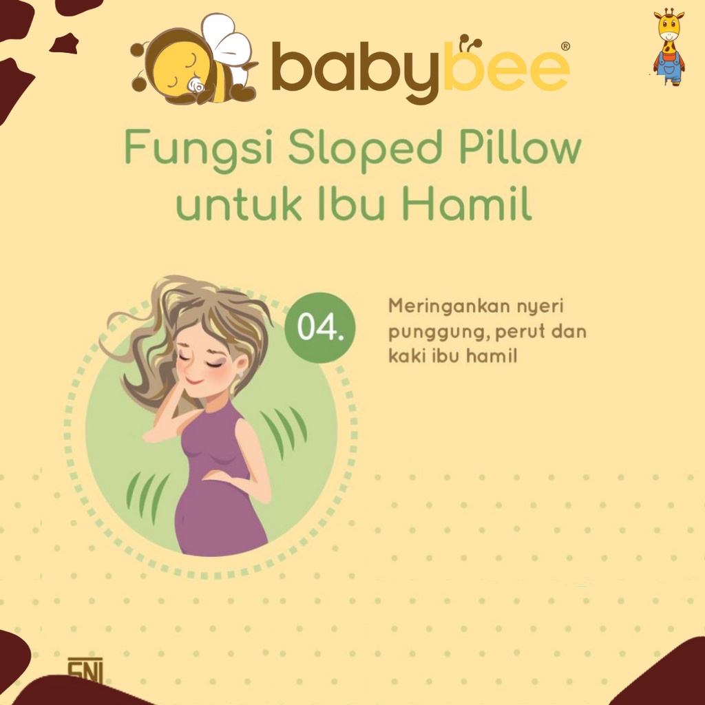 Babybee Sloped Pillow W/Case - Bantal Bayi