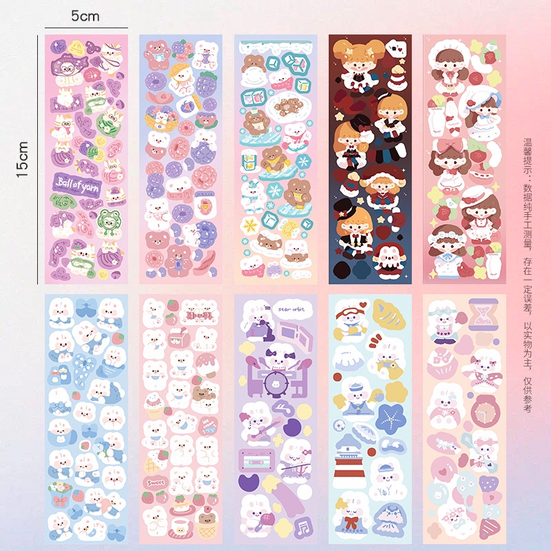 cod★ready★ STICKER GLOSSY SANRIO/STIKER AESTHETIC/ Sticker GLITTER PACK Hologram 10 Lembar Stiker Lucu Murah globallagilaku