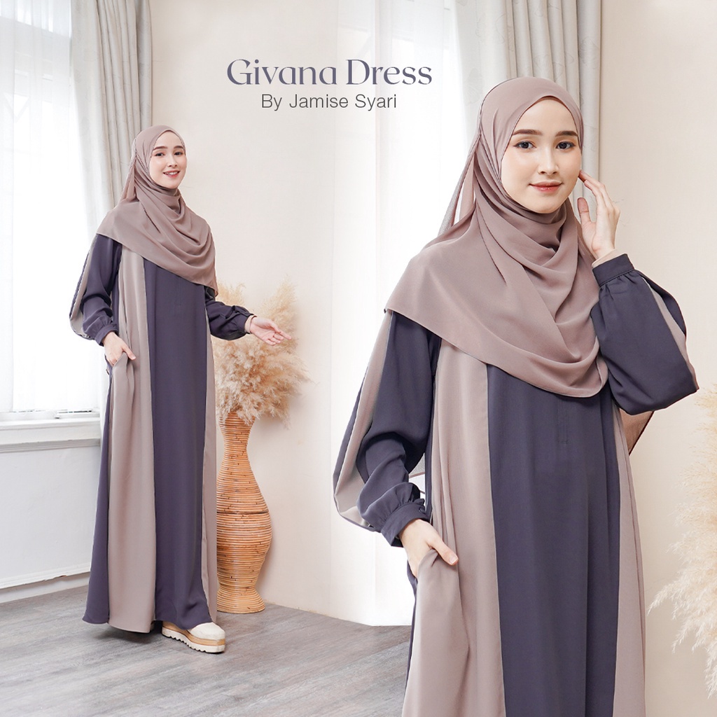 JAMISE SYARI - Givana Dress Jamise Syari Dress Abaya Gamis Abaya - Dress Only/ Gamis Muslimah