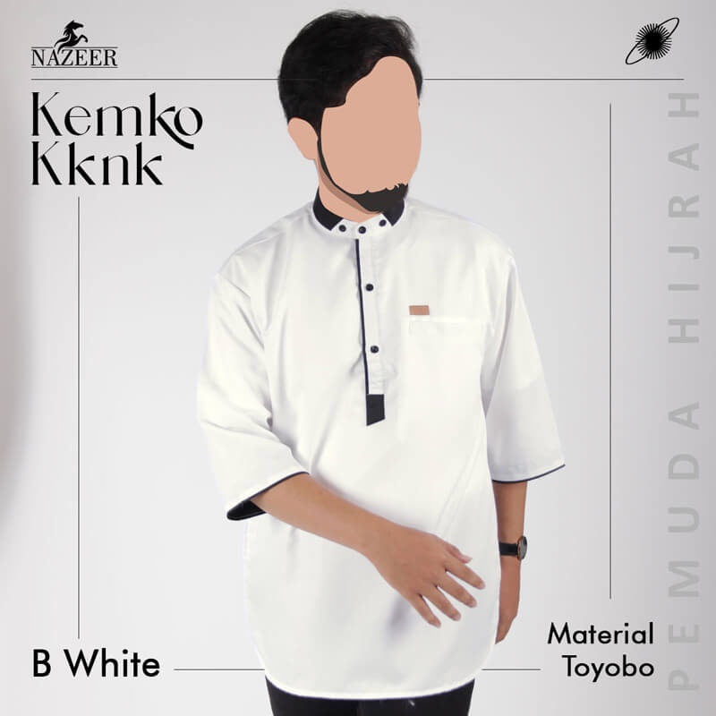 SALE Kemko Kemeja Koko Pria Katun Toyobo KKNK Broken White NAZEER