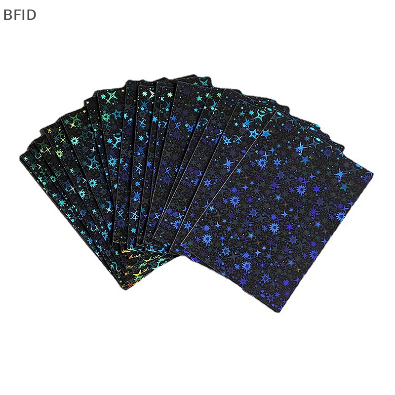 [BFID] 20lembar /pack Laser Glittery Star Card Photocard Sleeves Idol Photo Cards Tas Penyimpanan Pelindung Card Film [ID]