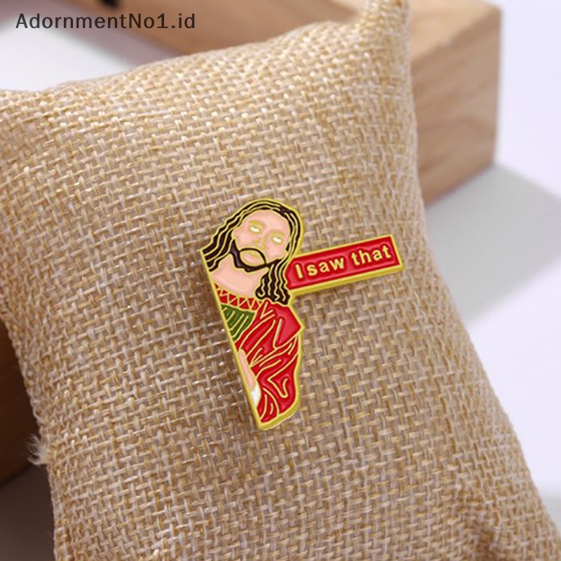 [AdornmentNo1] Aku gergaji yang Enamel Pin bros yesus lencana kerah Pin lencana kartun hadiah perhiasan