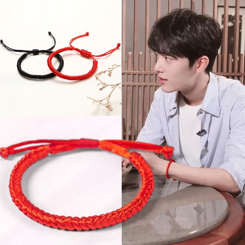 Handmade Lucky Bracelet Braided Adjustable King Kong Simpul Benang Merah Charm Bracelets Untuk Wanita Pria Pasangan Kekasih