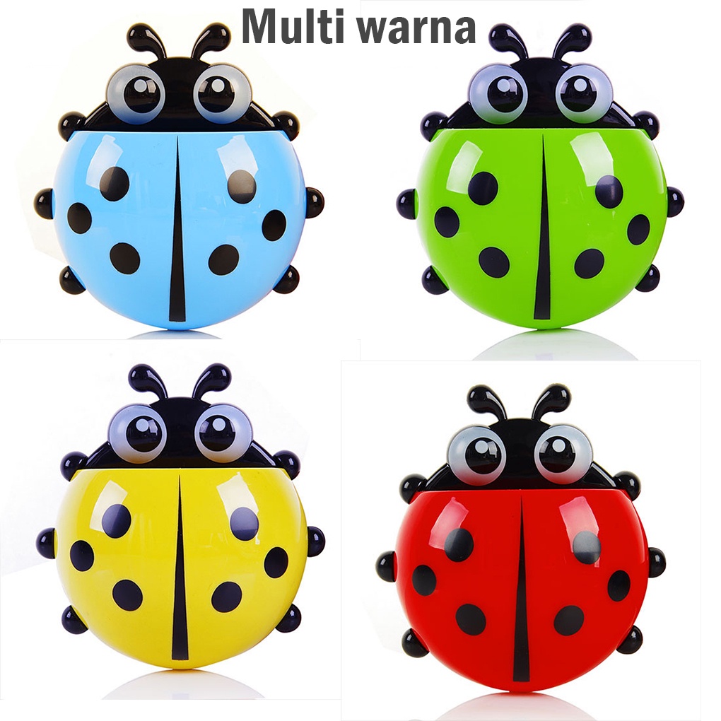 01-Tempat Sikat Gigi Odol Kumbang Lady Bug Toothbrush Holder Viral