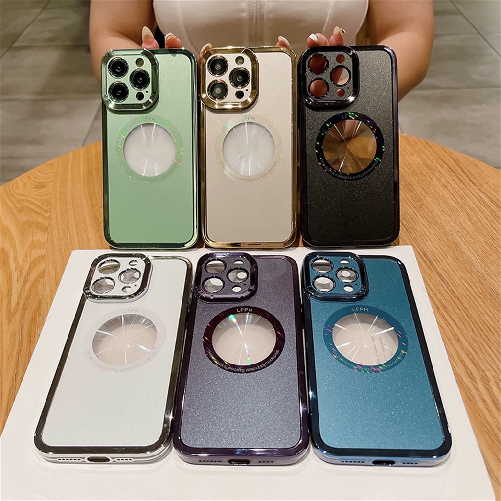 iphone14 pro max case lensa perlindungan kamera casing 12 13 pro max case 14 plus 11 case dengan perlindungan shock magnet full coverage plating soft case