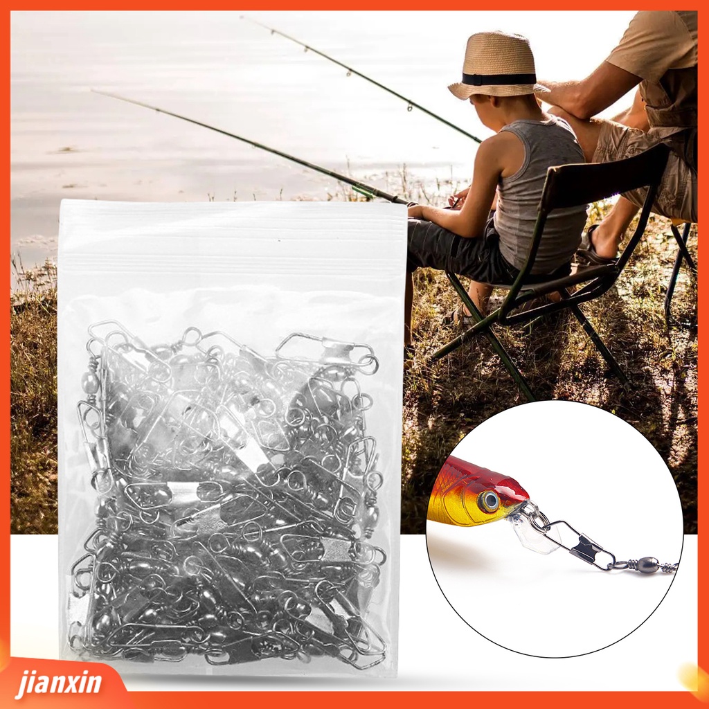 (In Stock) 100Pcs Konektor Umpan Lure Kokoh Tahan Korosi Mini Eight-ring Fishhook Snap Connector Untuk Memancing