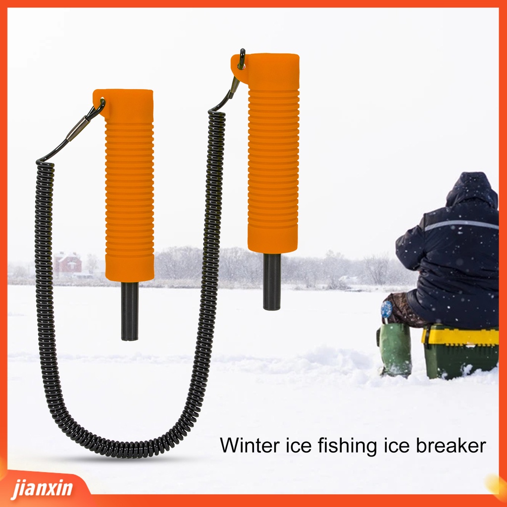 (In Stock) Retractable Ice Pick PVC Shell Non-slip Handle Ulir Portabel Stainless Steel Pemecah Es Universal Alat Safety Ice Pick Outdoor Es Alat Pancing Perlengkapan Memancing