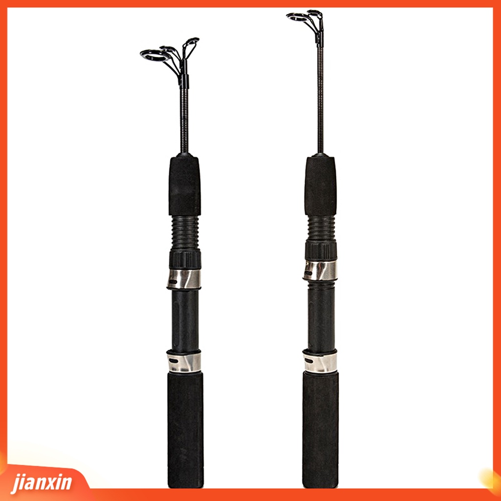 (In Stock) 1set 50cm /67cm Winter Fishing Rod with Reel Ultrashort Telescopic Adjustable Ultralight Angling Serat Karbon Dua/Tiga-Bagian Tiang Pancing Es Untuk Outdoor