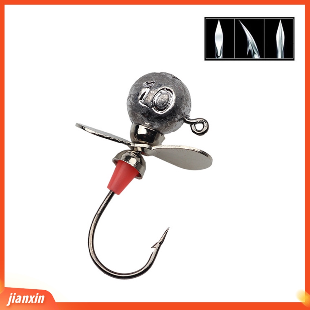 (In Stock) Baling-Baling Pengait Pancing Multifungsi Silver Jig Head Lure Soft Worm Jigging Hook Untuk Memancing