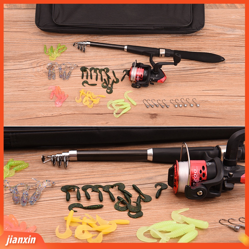 (In Stock) 1.6M Lake Fishing Rod Reel Spinning Wheel Umpan Lembut Fish Gear Tackle Dengan Tas