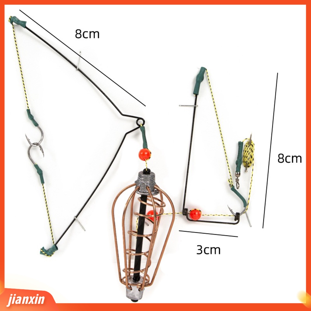 (In Stock) Fishing Lure Cage Keranjang Umpan Pancing Tembaga Anti Korosi Portabel Dengan Kait Garis Untuk Memancing