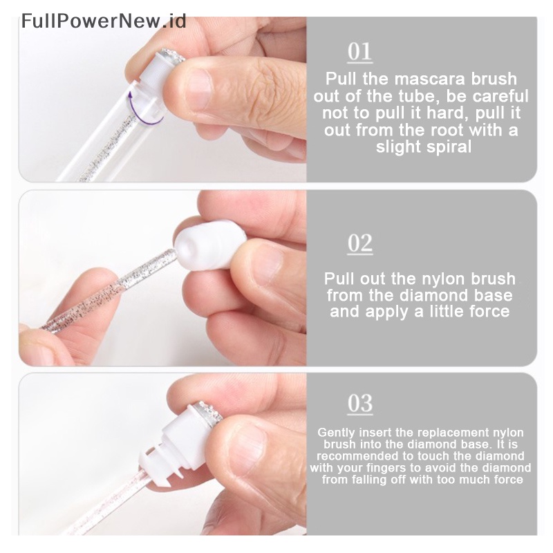 Power 10pcs Reusable Sikat Alis Tabung Bulu Mata Sikat Alis Sikat Bor Resin ID