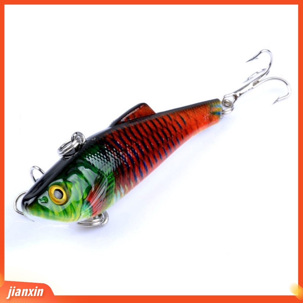 (In Stock) 7cm /6.6g VIB Lifelike Fishing Lure Tackle Plastik Umpan Buatan Warna-Warni Keras