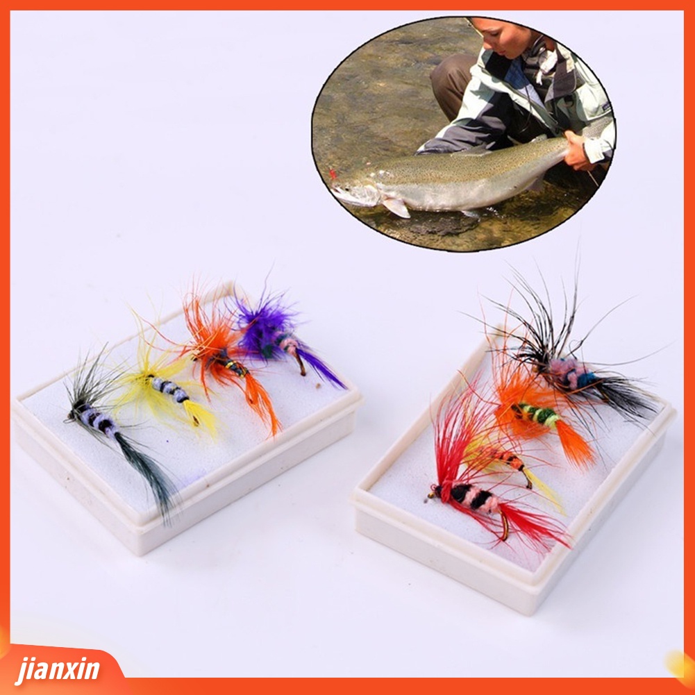 (In Stock) 96Pcs Umpan Buatan Umpan Kering Kait Fly Fishing Flies Bulu Tackle Tools