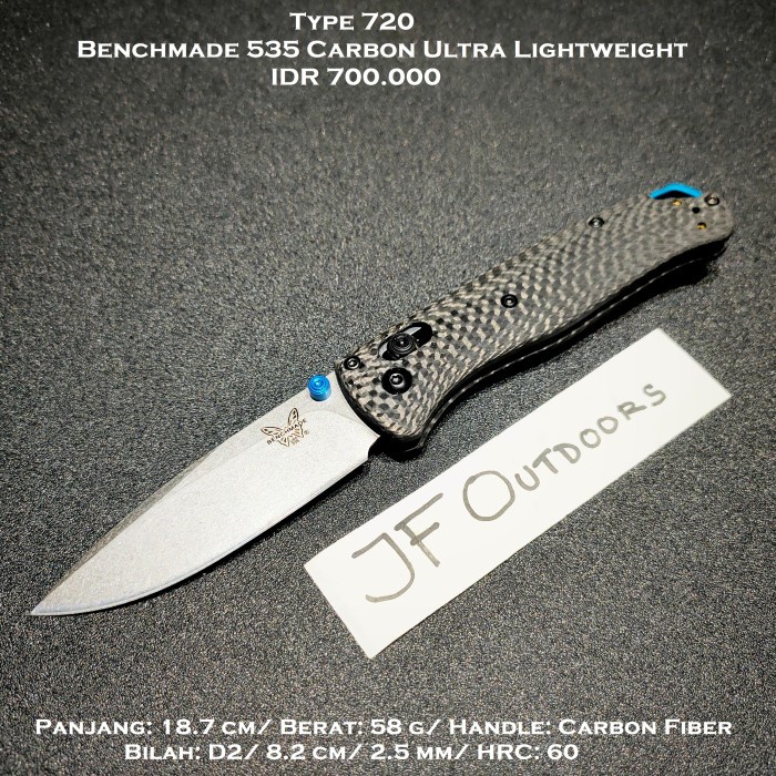 Pisau EDC Benchmade Bugout 535 Carbon Fiber Ultra Lightweight