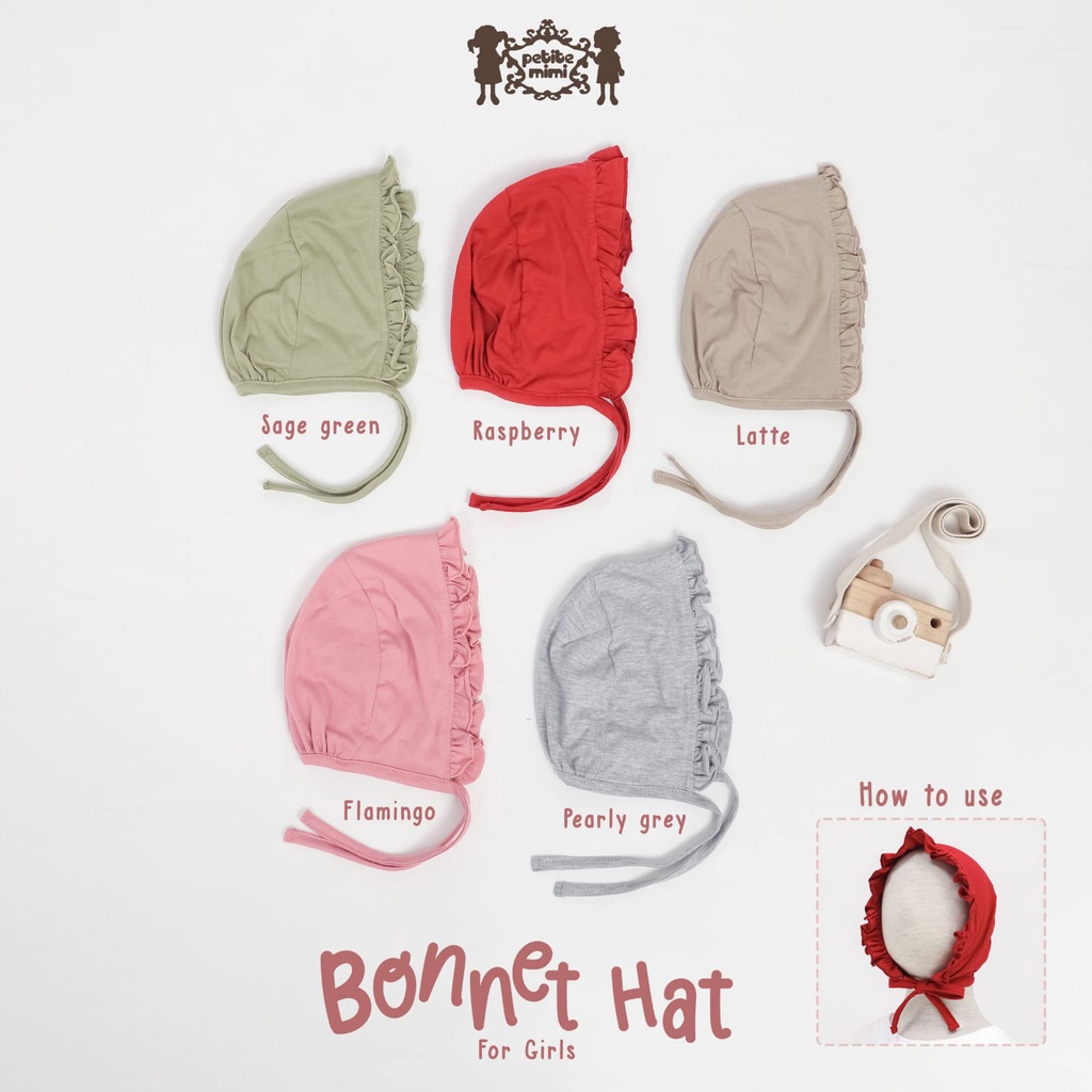 Petite Mimi Topi Tali Bayi - Topi Bonnet - Baby Bonnet