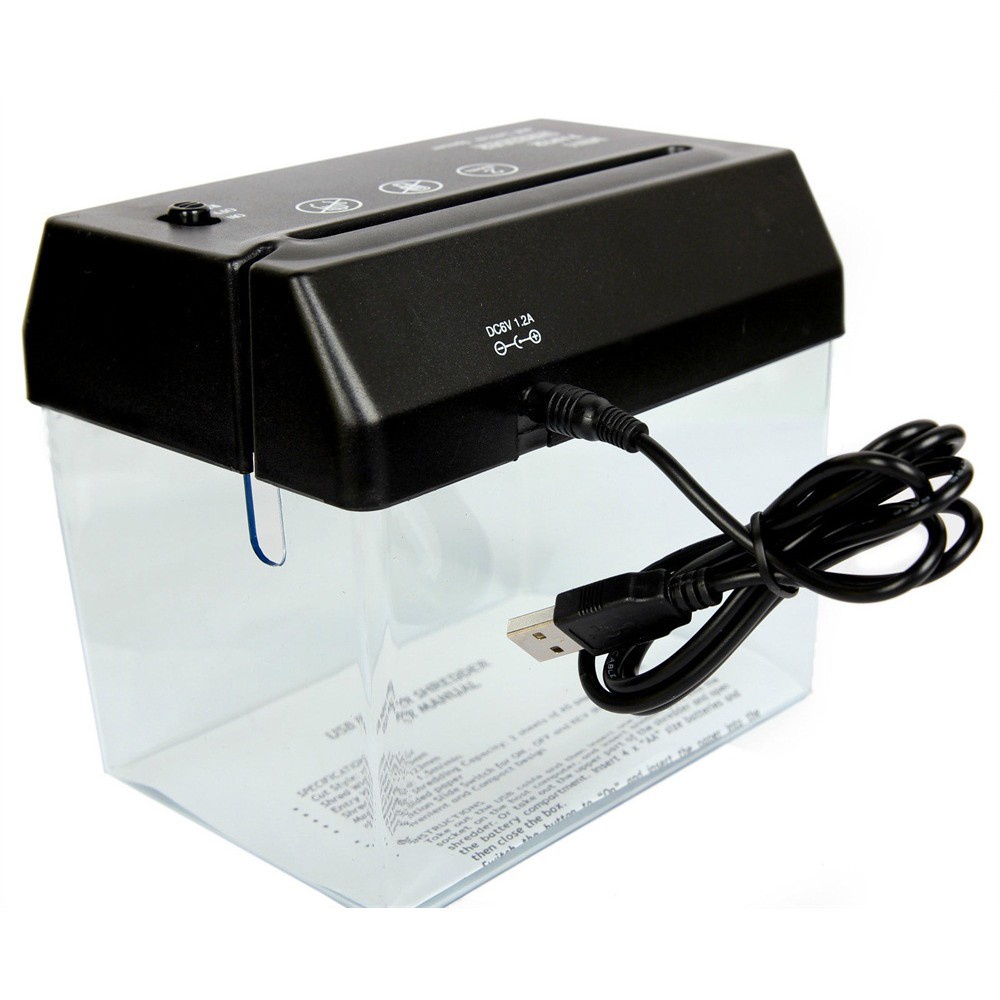 Mini USB Paper Shredder with Letter Opener