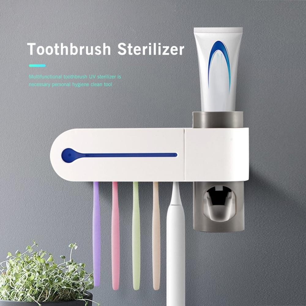 487 Toothbrush Holder UVC Light Sterilizer and Toothpaste Dispenser