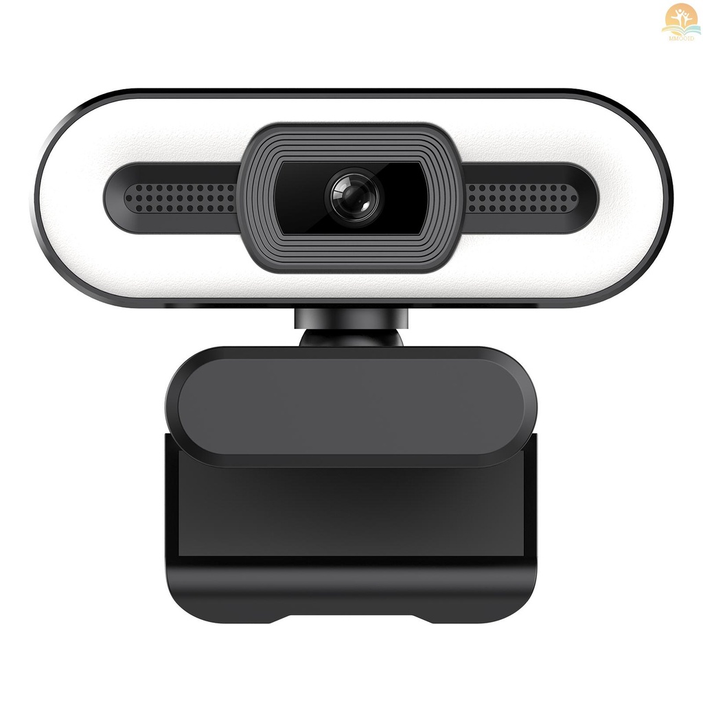 In Stock 1080P Webcam Full HD Web Camera Built in Adjustable Ring Light Fixed Focus Optical Lens Microphone USB  Camera Plug and Play for PC Desktop Laptop Video Calling Co