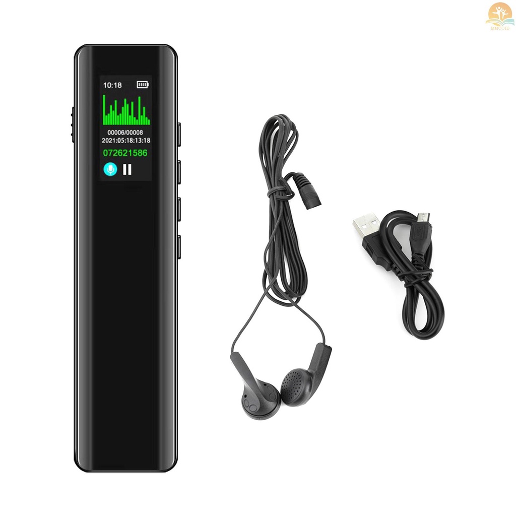 In Stock 8GB Perekam Suara Digital Voice Activated Recorder Dictaphone MP3 Player 3072KBPS Perekam HD Perekam Kebisingan Pengurang Kebisingan Rekaman Fungsi Password Kondensor Ganda Microphon