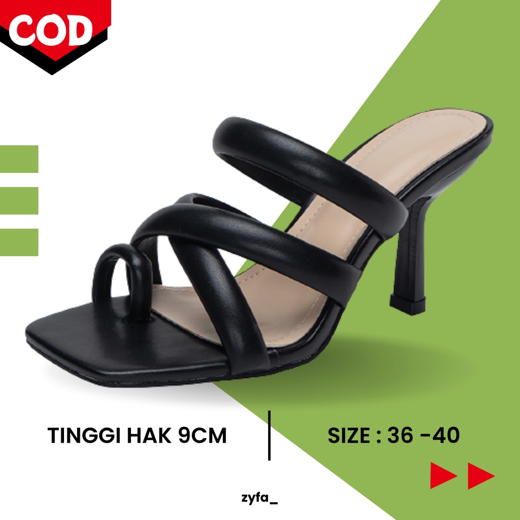 Sendal Haig Hels Jempol Wanita RemajaTinggi Hak 9cm Terbaru Kekinian