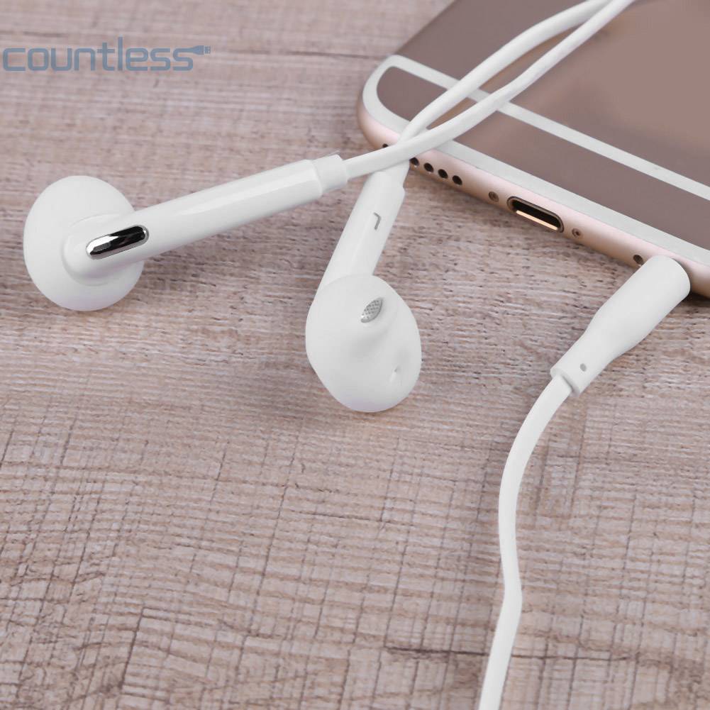 Flat 3.5mm Earphone Lubang Suara In Earbuds Headset Untuk Samsung S6 Note4 UK [Tanpa Jumlahnya]