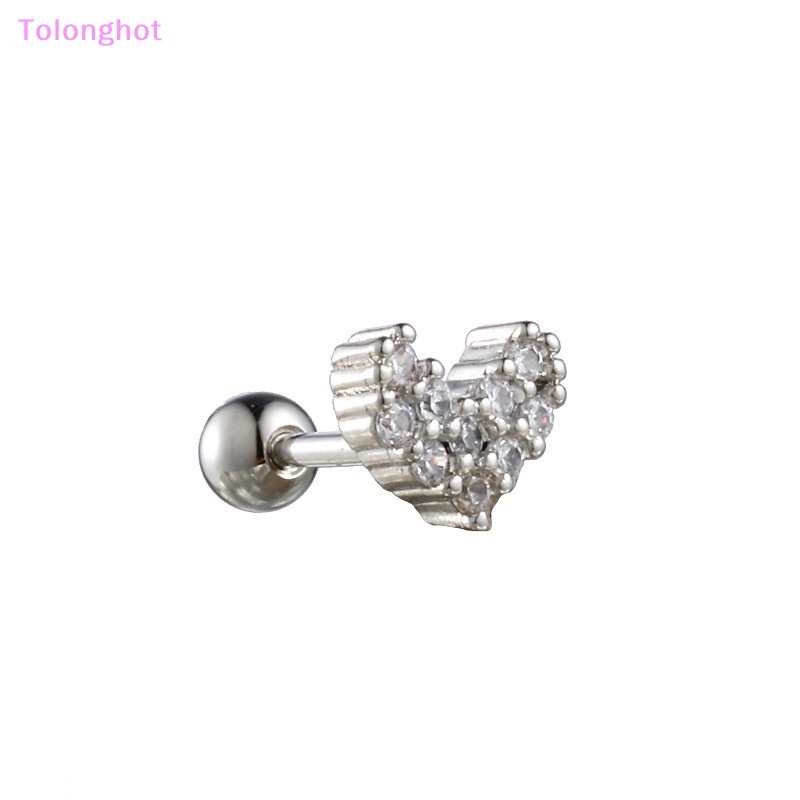 Tolonghot&gt; 1Pcs Sederhana Jantung Telinga Tulang Kuku Spiral Stud Anting Untuk Wanita Gadis Pesta Baru Perhiasan Halus Hadiah well