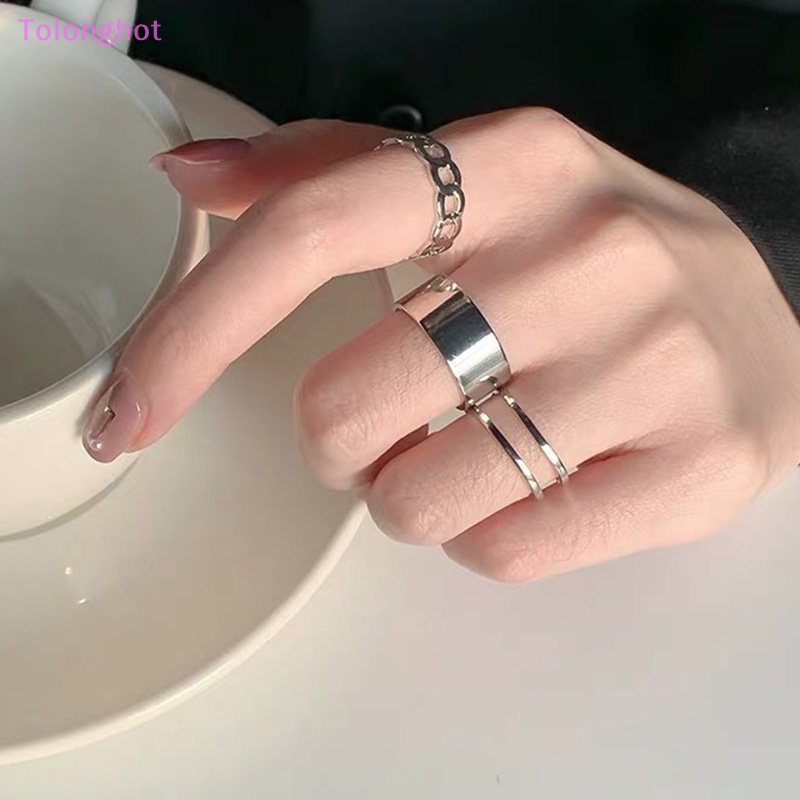 Tolonghot&gt; Korea Fashion Perhiasan Cincin Set Paduan Logam Berongga Pembukaan Wanita Jari Cincin Untuk Wanita Pesta Pernikahan Hadiah well