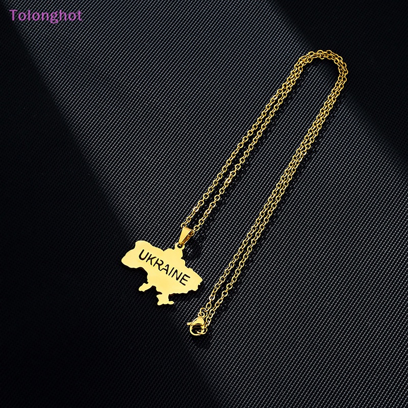 Tolonghot&gt; Fashion Garis Besar Peta Liontin Kalung Untuk Wanita Perhiasan Warna Emas Perak Choker Necklace Stainless Steel Rantai Klavikula well