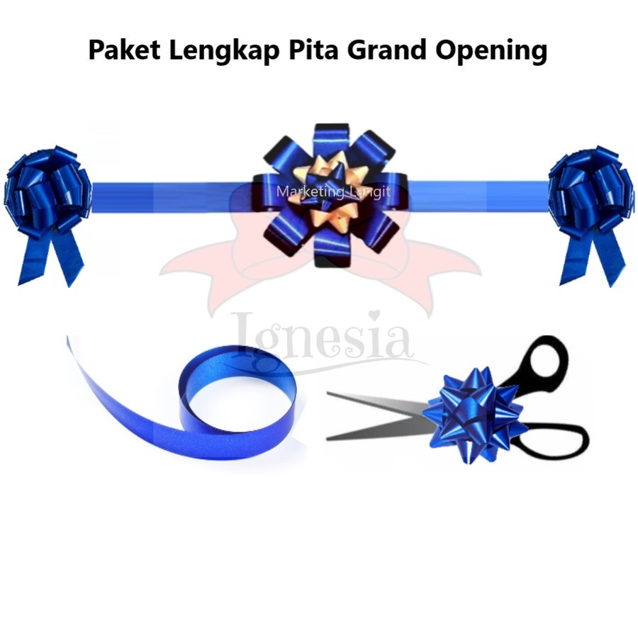 

Pita Peresmian Set Lengkap Kombinasi Gold Silver Bunga Pita Pompom Bulat Hiasan Grand Opening Pembukaan Kantor Outlet