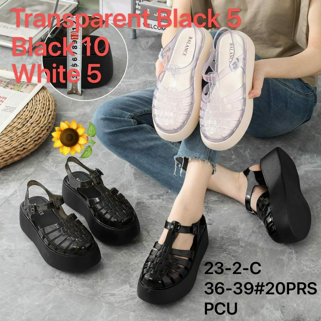 Sandal Karet Jelly Wedges Wanita import Model Terbaru Original Kekinian by AGUNG STYLE Balance 23-2-E