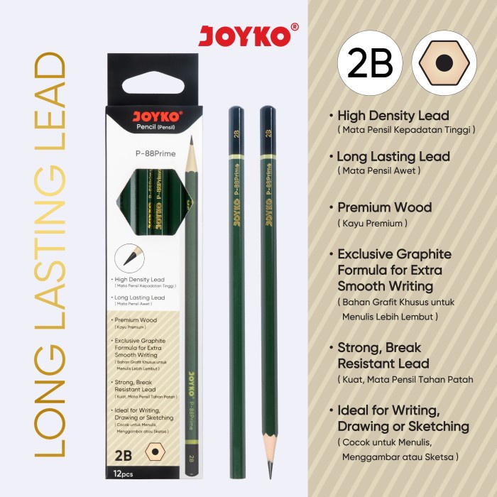 

Pencil Pensil Joyko P-88 Prime 2B 1 Box 12 Pcs