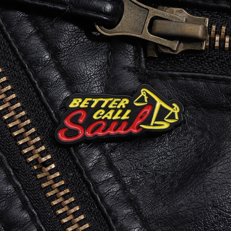 Better Call Saul Enamel Pin Bros Seri TV Timbangan Miring Bros Kerah Lencana Lucu Perhiasan Hadiah Untuk Teman