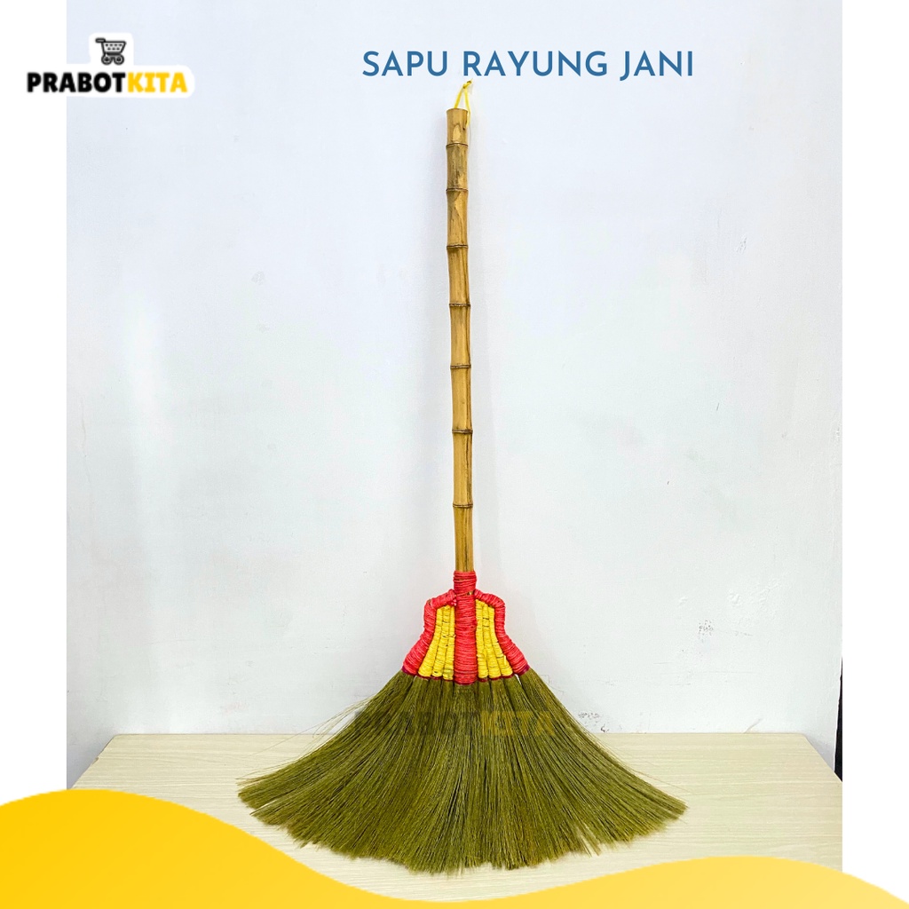 Sapu Rayung Jani Gagang Bambu Kokoh / Sapu Lantai Coklat