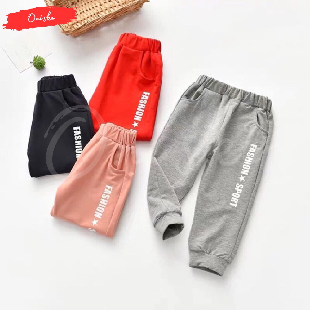 Celana Trening Sragam Olahraga Anak Model Joger Cewek Cowok Laki Laki Perempuan Unisex Usia 1 2 3 4 