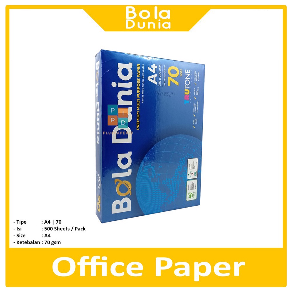 

Bola Dunia - Kertas Hvs Fotokopi A4 70 Gram - Rim