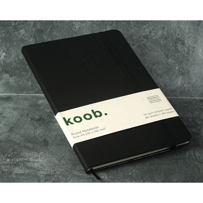 

✨BISA COD✨ -Koob. Notebook A5 Hardcover Buku Tulis Agenda Jurnal Diary - Hitam